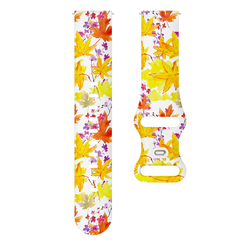 Se potrivește pentru Samsung Active 2 Watch4 Bandă din silicon imprimată Cataramă tip fluture Bandă imprimată transparentă de 20 mm