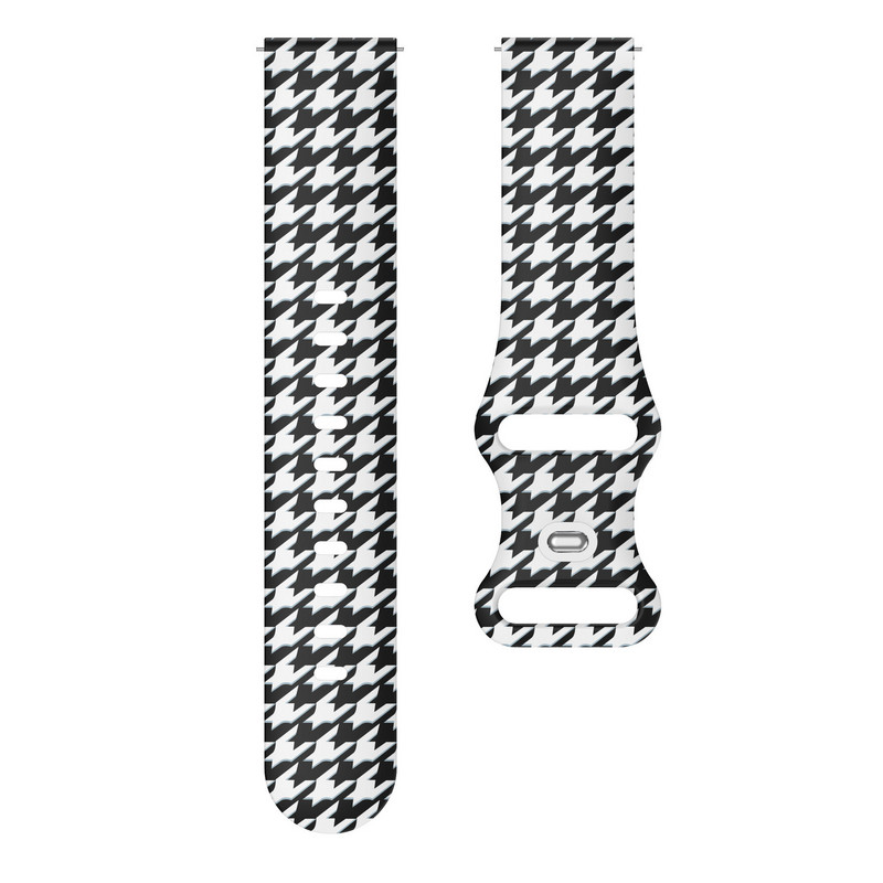 Se potrivește pentru Samsung Active 2 Watch4 Bandă din silicon imprimată Cataramă tip fluture Bandă imprimată transparentă de 20 mm