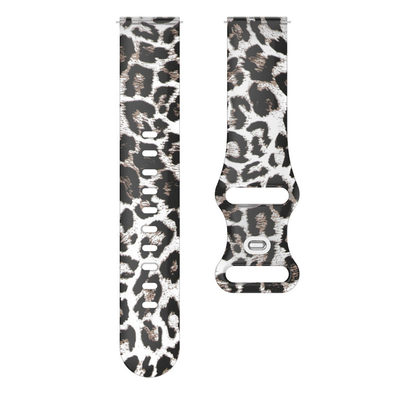 Se potrivește pentru Samsung Active 2 Watch4 Bandă din silicon imprimată Cataramă tip fluture Bandă imprimată transparentă de 20 mm