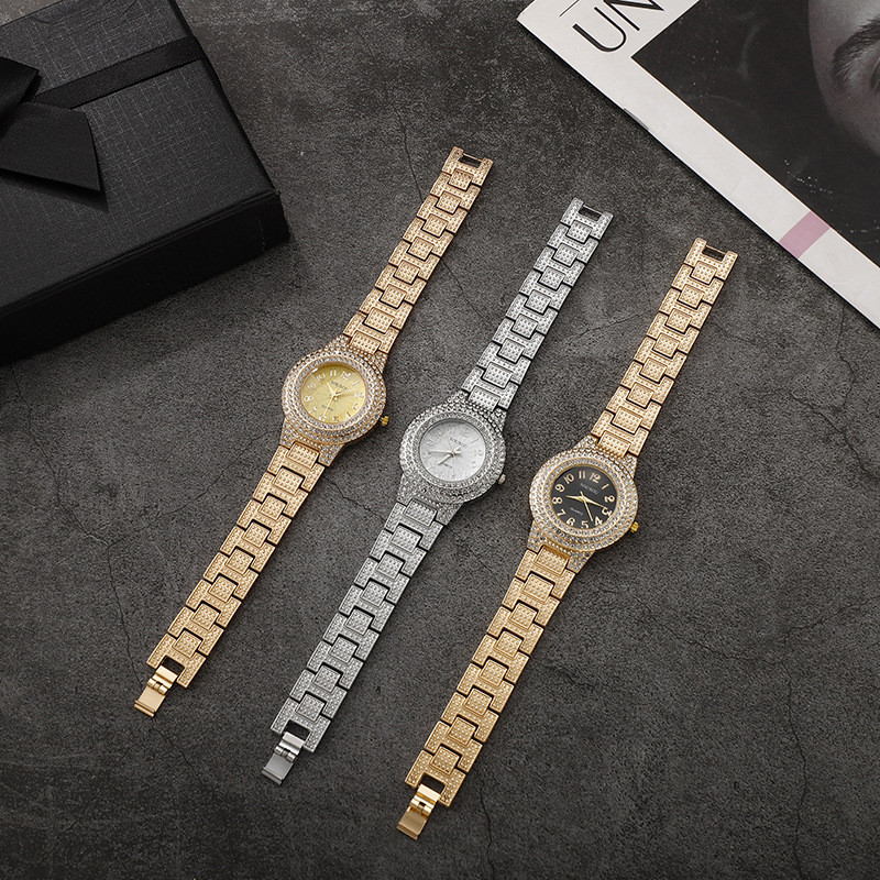 Ransgranic, ceas roman de stea la modă, plin de diamante, ceas de femei cu curea de oțel, ceas modern de lux cu diamante pentru femei