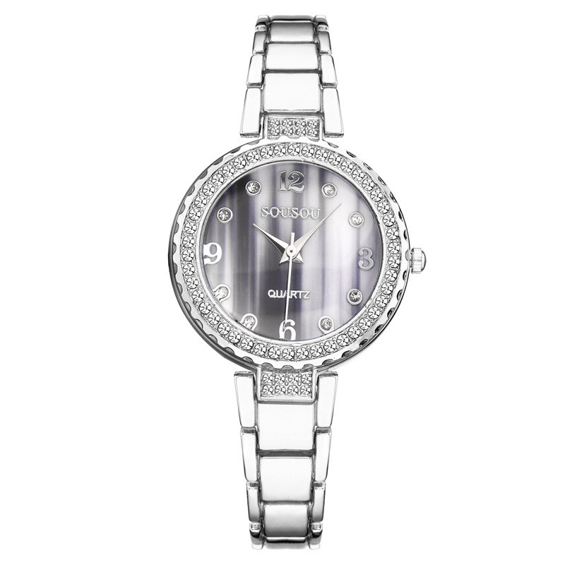 ceas pentru comerț exterior transfrontalier ceas pentru femei la modă cadran cu diamant ceas mic rotund curea ceas din aliaj ceas cu quartz pentru femei