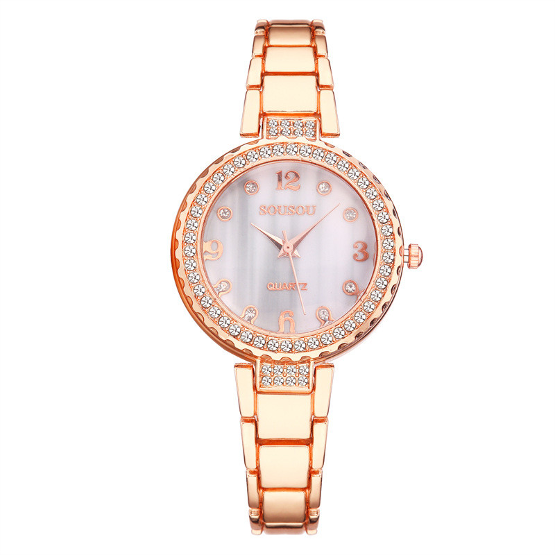 ceas pentru comerț exterior transfrontalier ceas pentru femei la modă cadran cu diamant ceas mic rotund curea ceas din aliaj ceas cu quartz pentru femei