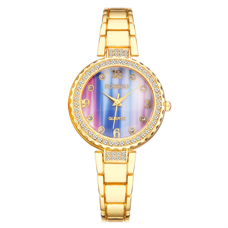 ceas pentru comerț exterior transfrontalier ceas pentru femei la modă cadran cu diamant ceas mic rotund curea ceas din aliaj ceas cu quartz pentru femei