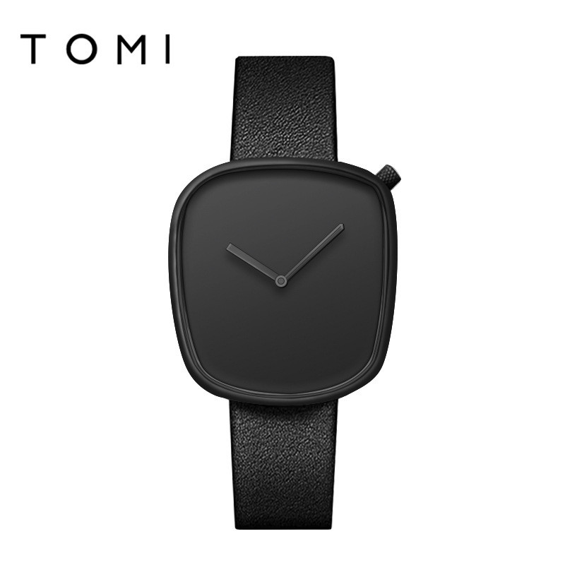 TOMI pebble ceas quartz moda barbati si femei ceas curea ceas simplu patrat