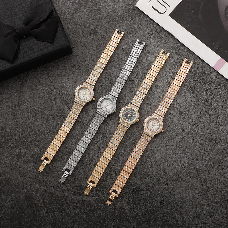 2023, la modă transfrontalieră, ceas pentru femei, ceas cu quartz complet automat pentru femei, plin de diamante, pentru fete, ceas cu cadran mic