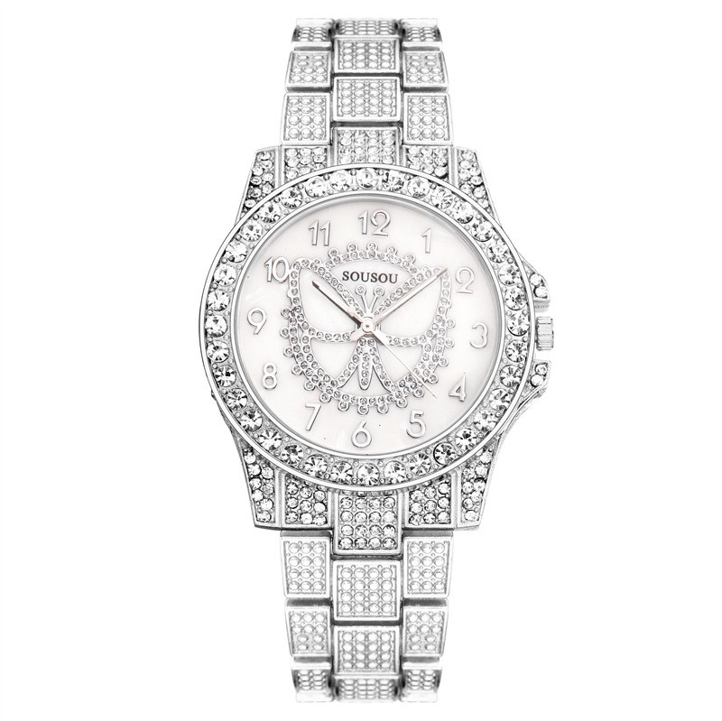 Set de ceasuri cu brățară cu diamante de vânzare la cald transfrontalier 2023, stil cutie cadou ceas modern unisex cu quartz