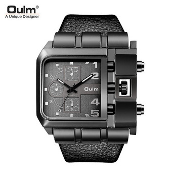 Ανδρικό ρολόι Oulm Big Dial Quartz Ανδρικό ρολόι Casual Belt Customized Foreign Trade Square Κατασκευαστής Χονδρική