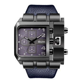 Ανδρικό ρολόι Oulm Big Dial Quartz Ανδρικό ρολόι Casual Belt Customized Foreign Trade Square Κατασκευαστής Χονδρική