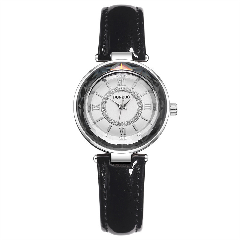 Ceas de culoare populară Curea din piele strălucitoare Indicator Numere romane Ceas de cuarț Ceas de cuarț rezistent la apă pentru femei