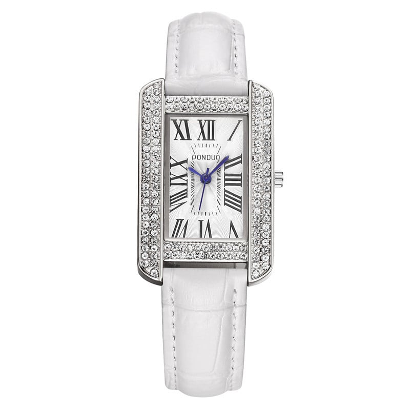 Ceas cu cadran pătrat cu cifre romane. Ceas de cuarț rezistent la apă