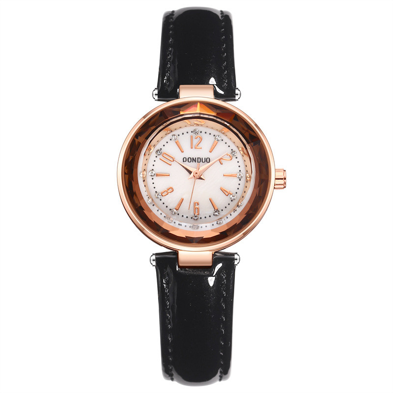 Moda coreeană Ceas rotund mic, colorat, digital, din piele, ceas de damă, ceas japonez proaspăt și simplu, rezistent la apă