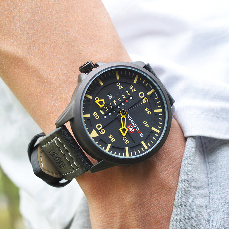 Ceas de cuarț pentru comerț exterior cu centură de oțel de modă Bergstein, cu sticlă armată, rezistent la perii, rezistent la zgârieturi și impermeabil, ceas de export pentru bărbați