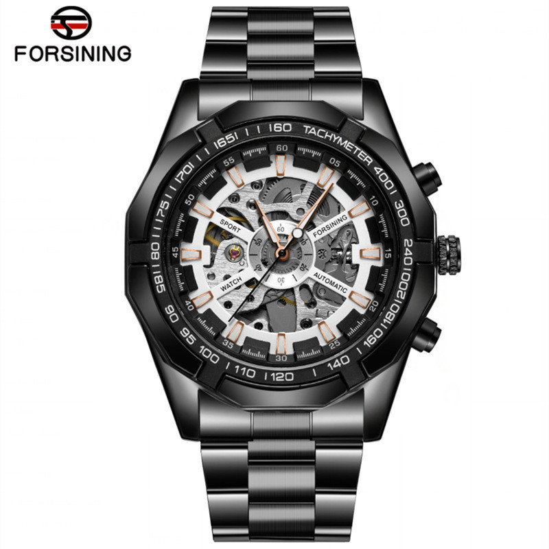 Dropshipping Forsining Ceasuri mecanice complet automate pentru bărbați Ceasuri pentru bărbați Ceasuri cu bandă de oțel 