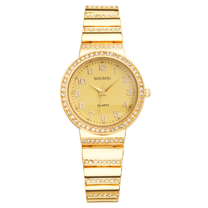 Curea de ceas din aluminiu de lux pentru femei, stil nou, simplu, modern, rotund, nișă, ceas mic de aur, ceas cu quartz