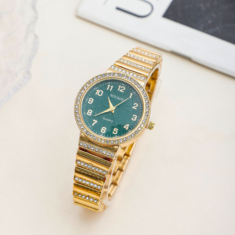 Curea de ceas din aluminiu de lux pentru femei, stil nou, simplu, modern, rotund, nișă, ceas mic de aur, ceas cu quartz