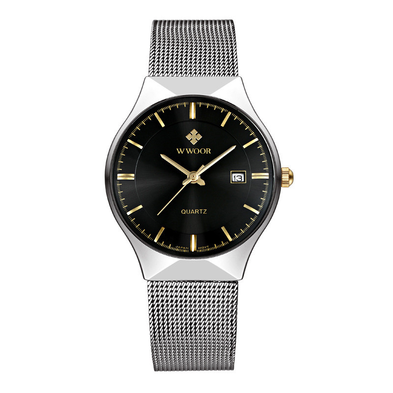 Ceas Grip 8016 Ceas Bărbați Curea din plasă Calendar de cuarț Ceas simplu pentru bărbați Ceas cu ridicata