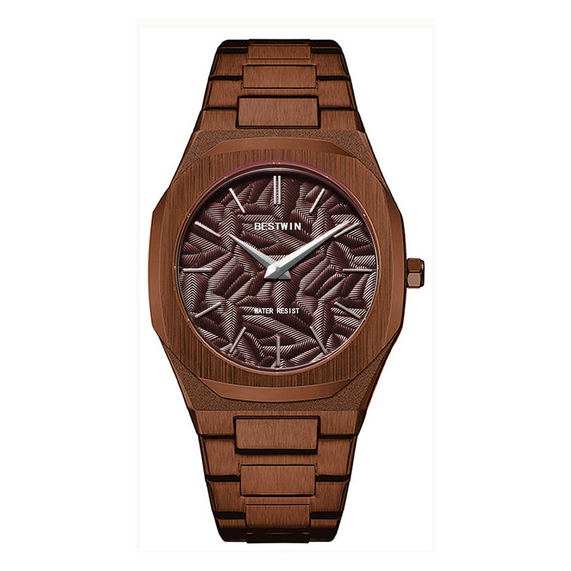 Noul ceas de afaceri popular pentru bărbați are un cadran în relief BESTWIN cu ceas transfrontalier cu quartz