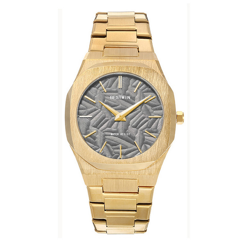 Noul ceas de afaceri popular pentru bărbați are un cadran în relief BESTWIN cu ceas transfrontalier cu quartz