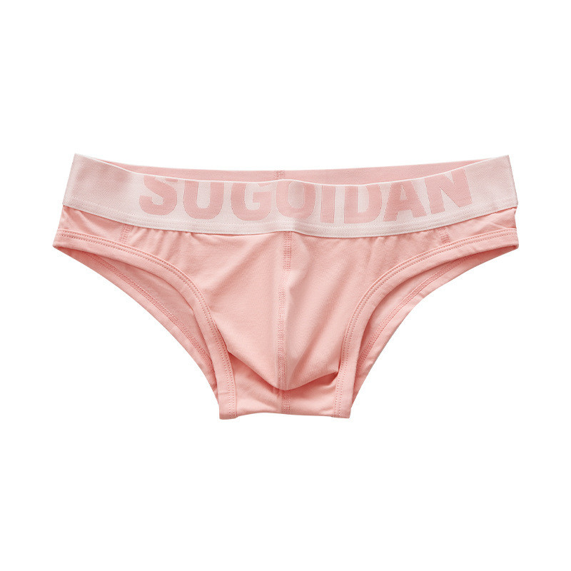 SUGOIDAN Lenjerie de corp pentru bărbați din bumbac pur, sexy, subțire, lenjerie de corp pentru bărbați, talie joasă, slip pentru tineret