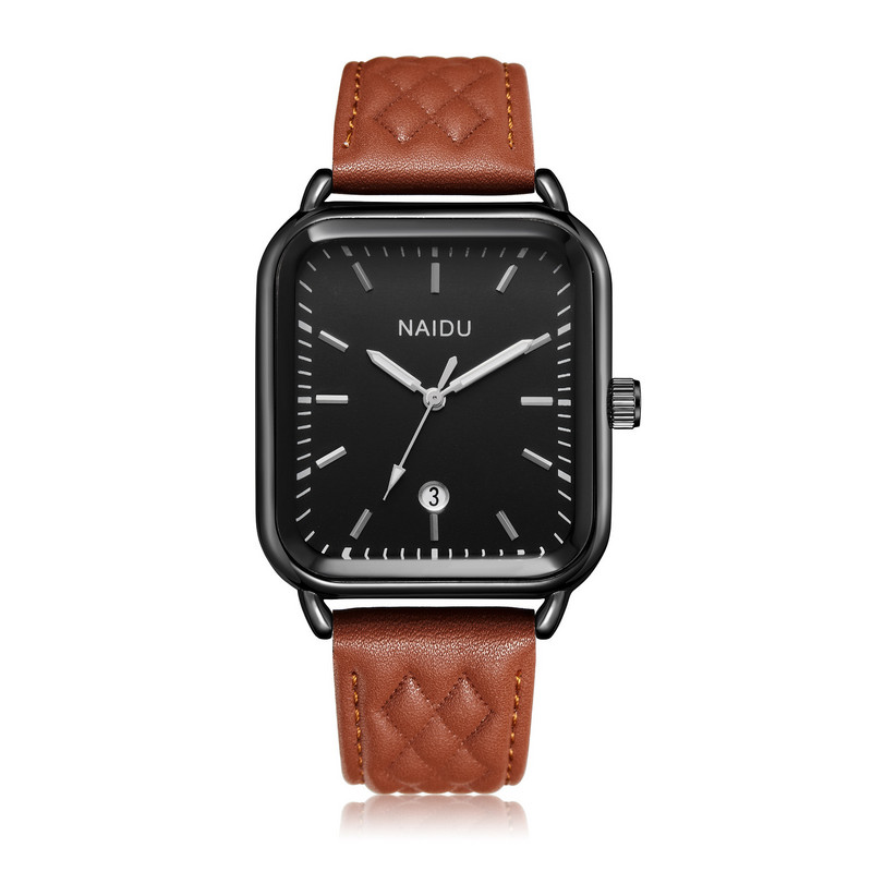 Calendar dreptunghiular ceas cu curea pentru bărbați și femei ceas cu curea pentru student la modă model tridimensional ceas cu curea stil pădure băieți ceas cu quartz școala medie