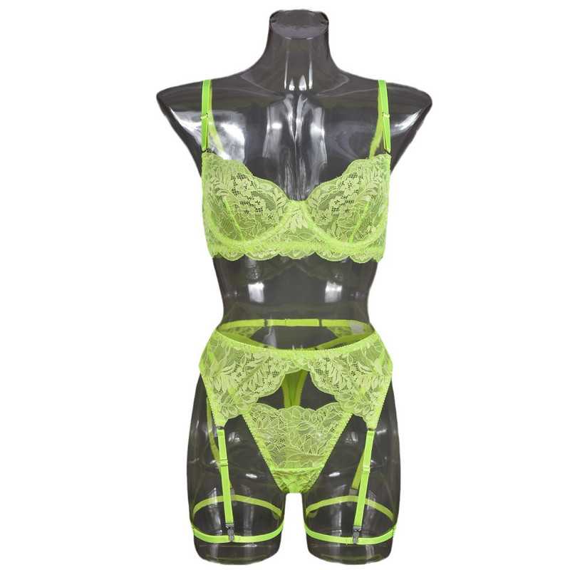 Lenjerie de corp sexy din dantelă, cel mai bine vândut AliExpress transfrontalier european și american INS, colectează tentația Set confortabil din patru piese