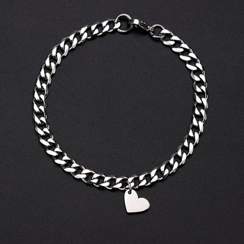 Love Cuban Bracelet Δώρο για την Ημέρα του Αγίου Βαλεντίνου Βραχιόλι ζευγάρι σε σχήμα καρδιάς δύο σε ένα