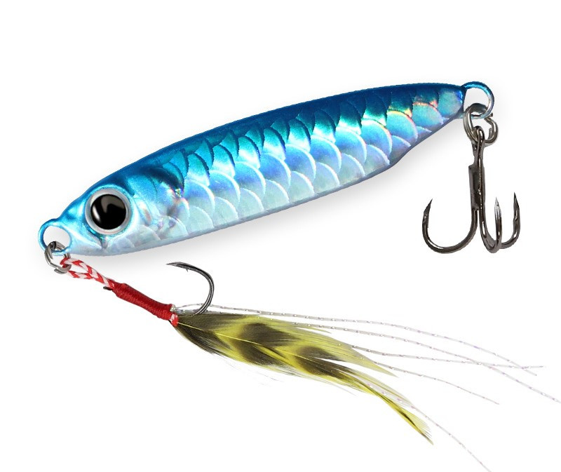 Nalucă la distanță lungă model solzi de pește placă de fier laser momeală bionică cârlig dublu care cad obiecte mari și mici cârlig dublu universal în toate apele