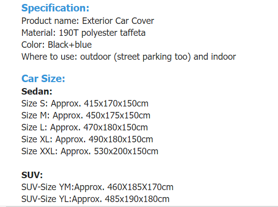 Husă universală pentru mașină, impermeabilă, rezistentă la praf, protecție UV, husă exterioară de protecție pentru Audi BMW Benz Toyota Tesla Honda Ford KIA VW