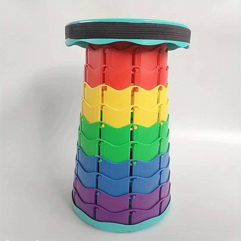 Scaun pliabil rotund portabil Scaun acordeon Reglarea înălțimii Instrument ușoară Leagăn elefant loc de joacă Scaun cu coadă Cadou