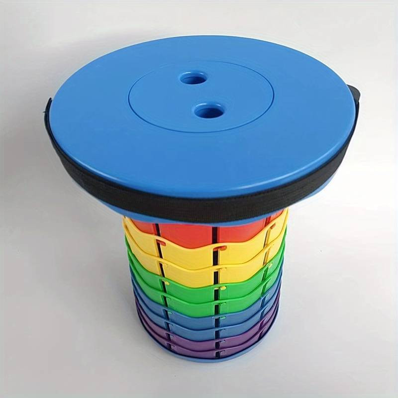 Scaun pliabil rotund portabil Scaun acordeon Reglarea înălțimii Instrument ușoară Leagăn elefant loc de joacă Scaun cu coadă Cadou