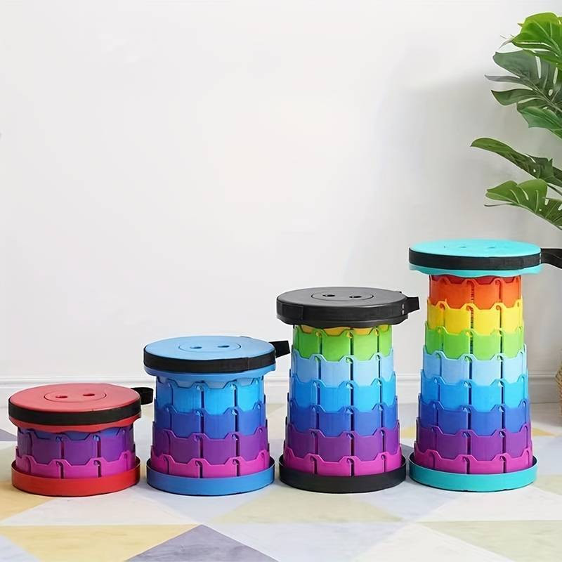 Scaun pliabil rotund portabil Scaun acordeon Reglarea înălțimii Instrument ușoară Leagăn elefant loc de joacă Scaun cu coadă Cadou