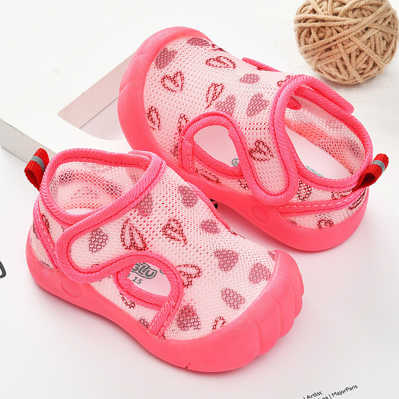 Pantofi pentru copii subțiri de vară pentru copii pantofi de desene animate pentru copii anti-alunecare rezistenți la uzură anti-lovitură anti-coliziune pantofi din plasă 0--3 ani bărbați și femei