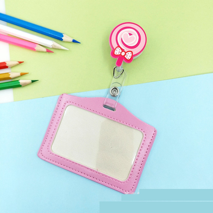 Õe märk multifilm Easy Pull Pandl Teleskooppandla Töö ID kate Tehase mark Koolikaart PU imitatsioon Pikapi katte rihm