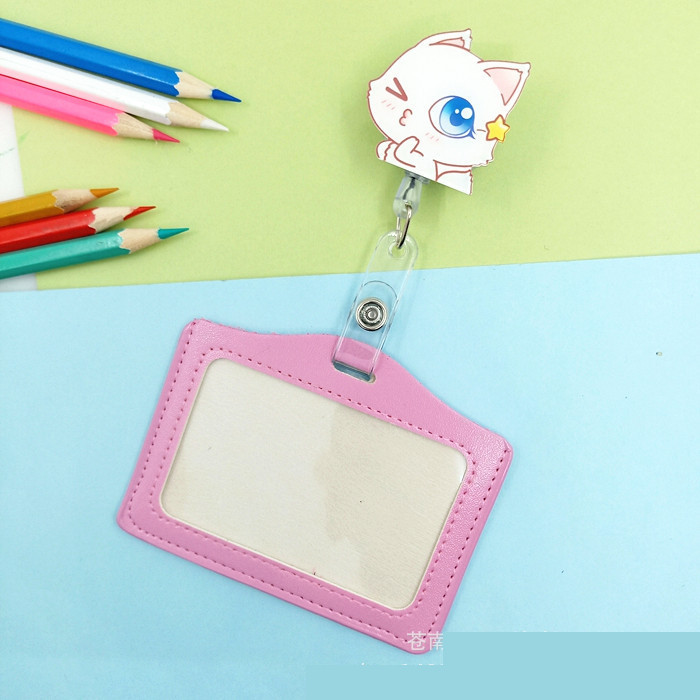 Õe märk multifilm Easy Pull Pandl Teleskooppandla Töö ID kate Tehase mark Koolikaart PU imitatsioon Pikapi katte rihm