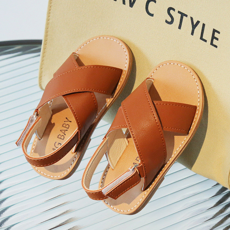Dječje sandale za dječake Ljetna moda 2024. nove srednje i velike dječje križne sandale Školske cipele za plažu na čičak