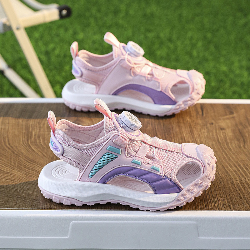 Elevii din Școala Primară Baotou Sandale Sport Copii Băieți Butoane Rotative Pantofi de Plajă Fete