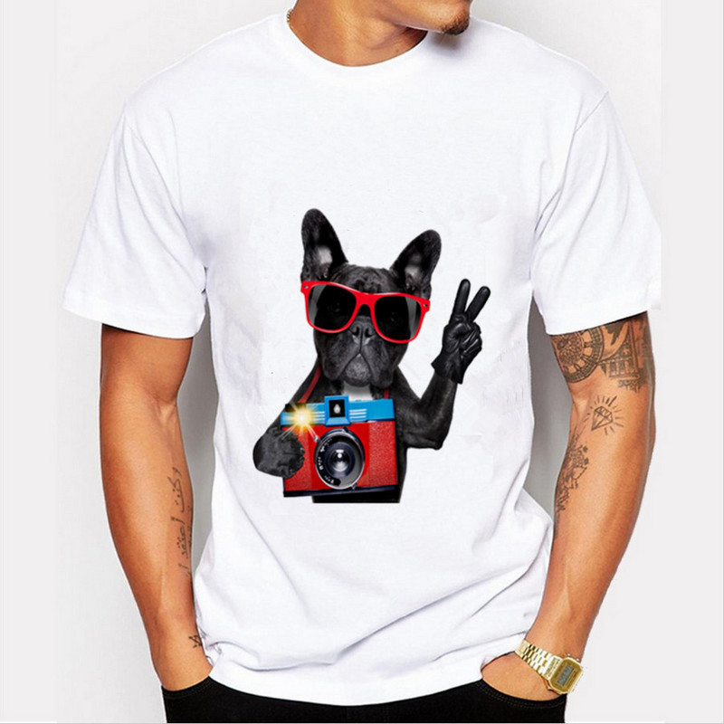 Väliskaubanduse meeste lemmikloomakoerad populaarsed uued Euroopa ja Ameerika lühikeste varrukatega T-särgid
