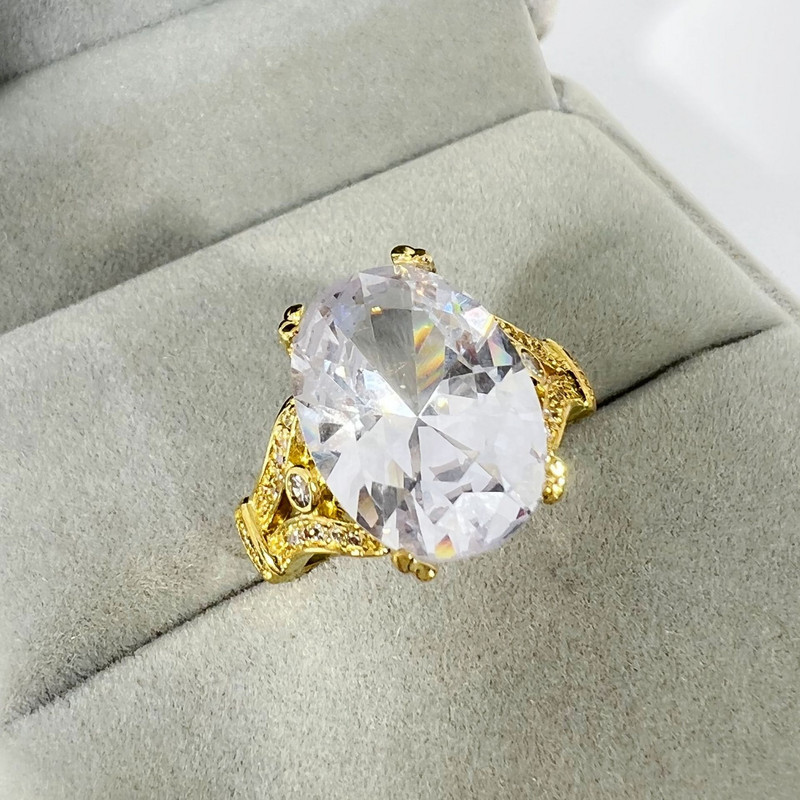 Desire modă europeană și americană, inel cu diamante cu ouă de gâscă de vânzare, inel creativ mare din piatră goală, brățară de aur galvanizat