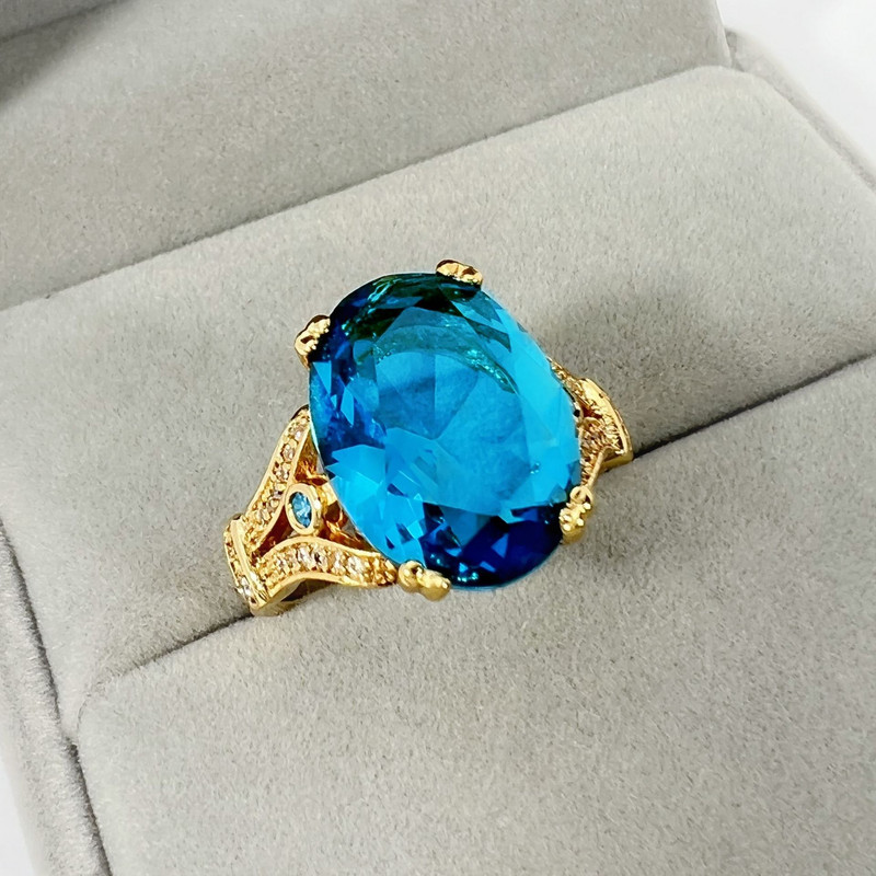 Desire modă europeană și americană, inel cu diamante cu ouă de gâscă de vânzare, inel creativ mare din piatră goală, brățară de aur galvanizat