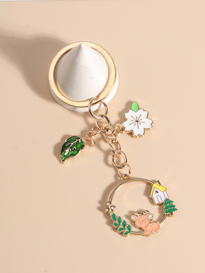 Kūrybinga nauja maža šviežių vyšnių žiedų vazoninė ramunė, miela bitelė katė pakabukas raktų pakabukas