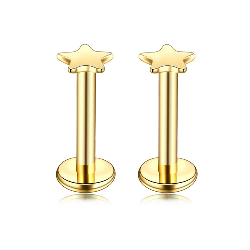 Από ανοξείδωτο ατσάλι ειδικό σχήμα ζιργκόν σχήμα καρδιάς καρφίτσα χειλιών πέντε αστέρων πουλά δημοφιλή κοσμήματα piercing