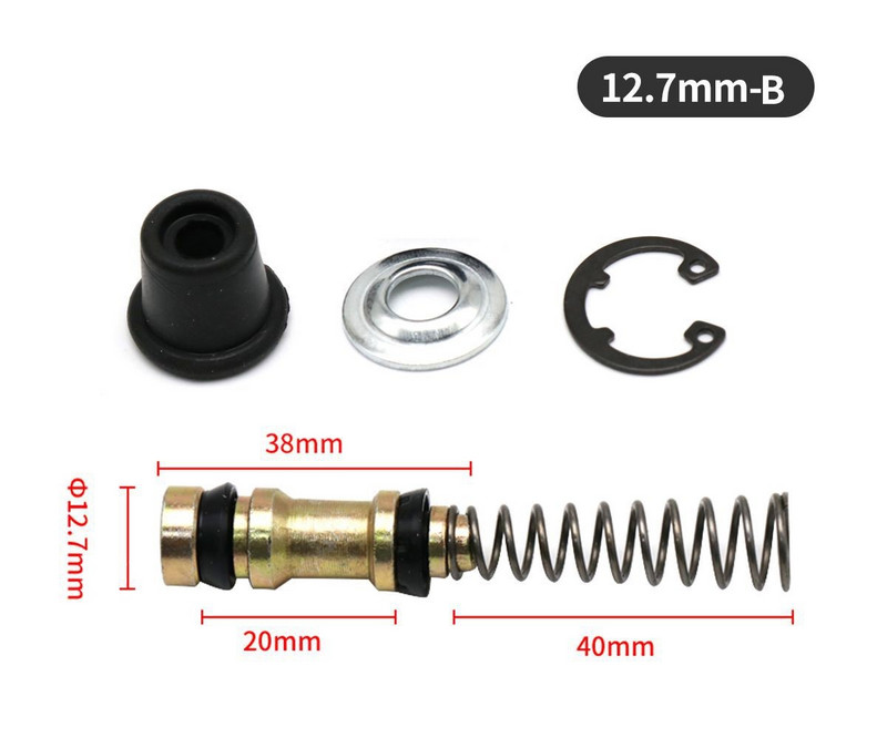Motociklo priekinio ir galinio stabdžių pagrindinio cilindro 11 mm 12,7 mm 14 mm 16 mm plieninio stūmoklio remonto komplektas