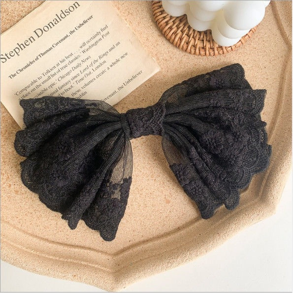 Agraf de păr din dantelă alb-negru. Accesorii pentru păr în stilul pădurii. Accesorii pentru păr. Bijuterii