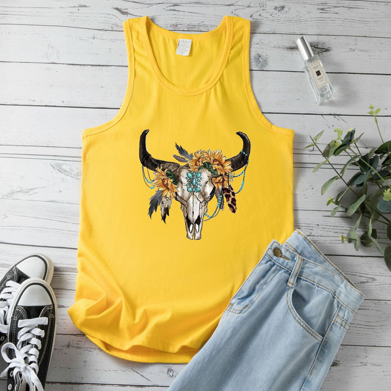 Cămașă transfrontalieră de primăvară 2022, vestă nouă cu imprimeu cu cap de vacă, tricou largi de vară pentru femei cu vestă