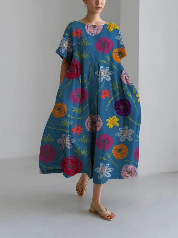 2024 Άνοιξη Εξωτερικού Εμπορίου Νέος ανεξάρτητος σταθμός τρισδιάστατη απομίμηση βαμβακερού συρταριού Craft Casual fashion γυναικείο φόρεμα