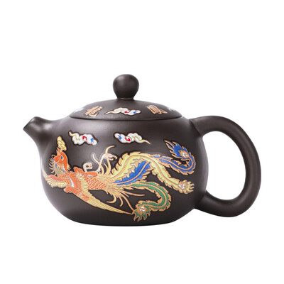 Τσαγιέρα που αλλάζει χρώμα με Dragons Phoenixs Pattern Washable Gongfu Teapots Βραστήρας Δώρο Τσαγιέρα Σετ τσαγιού Κεραμικά και αγγεία