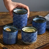Kućna keramička šalica za čaj Visokokvalitetna kreativna japanska posuda za piće Wave Ripple Tradicionalna zdjela za čaj Home