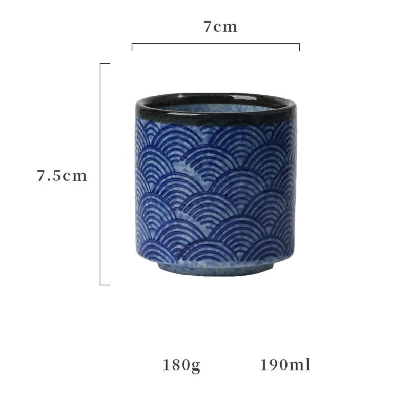 Buitinis keraminis arbatos puodelis Aukštos kokybės kūrybingi japoniški gėrimai Wave Ripple Tradicinis arbatos dubuo Pradžia