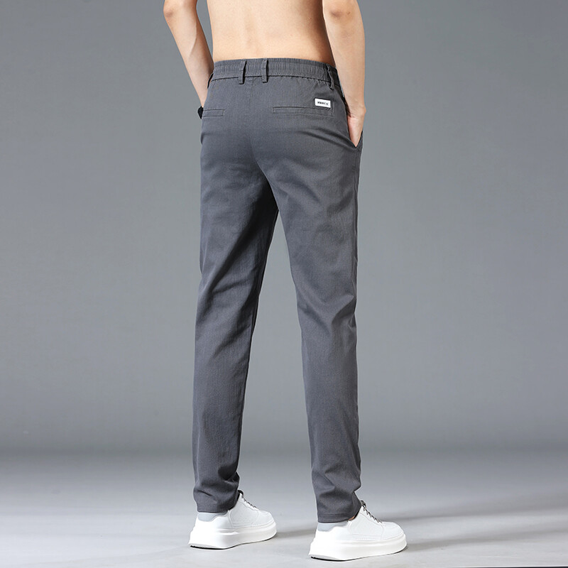 Mood Meeste Patchwork Print vabaaja püksid 6 värvi brändi elastsed õhukesed sirged püksid vöökoha keskosaga mugavad ühevärvilised püksid