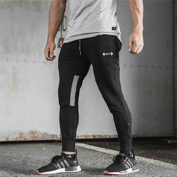 2023 New Men Sweatpants Gyms Fitness Αθλητικό παντελόνι Bodybuilding Joggers Workout Παντελόνι Ανδρικά Τσέπη με φερμουάρ Βαμβακερό μολύβι ανδρικό παντελόνι